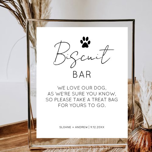 Biscuit Bar Pet Treat Favor Minimalist Wedding Poster