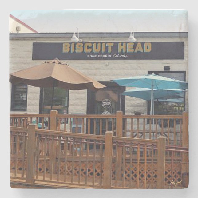 Biscuit Head, Asheville, Biscuit Head  Stone Coaster (Front)