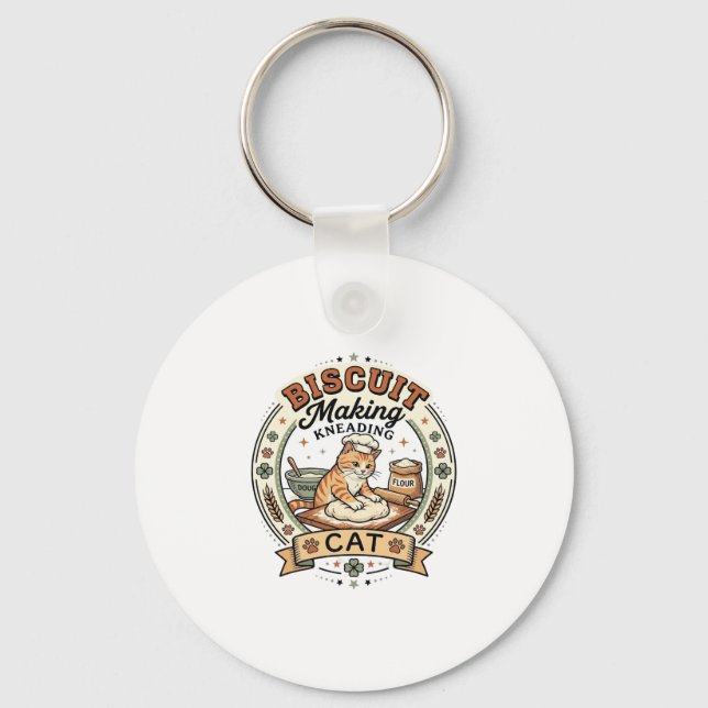 Biscuit Making Kneading Cat Biscuit Making Kneadin Keychain (Front)