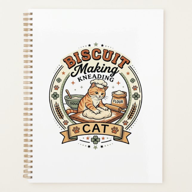 Biscuit Making Kneading Cat Biscuit Making Kneadin Planner (Front)