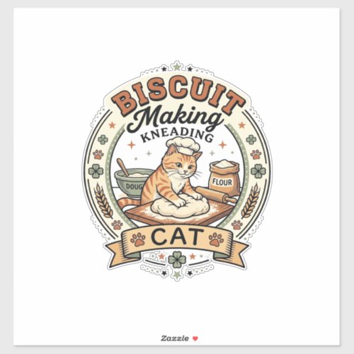 Biscuit Making Kneading Cat Biscuit Making Kneadin Sticker