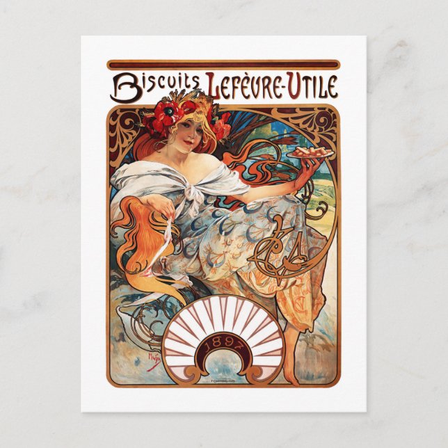Biscuit, Mucha Postcard (Front)