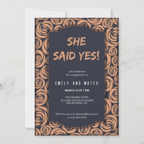 Biscuit Rose Affair Bliss Celebrating She Said Yes Invitation