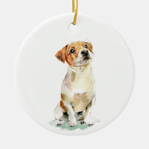 Biscuit the Jack Russell Ceramic Ornament