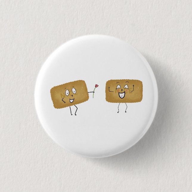 Biscuit themed, cute cookies button (Front)