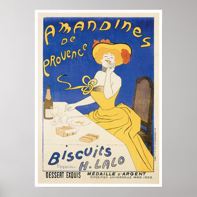 Biscuits Amandines Vintage Food Ad Art Poster (Front)