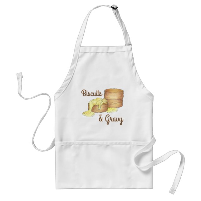 Biscuits and Sausage Gravy Southern Breakfast Food Adult Apron (Front)