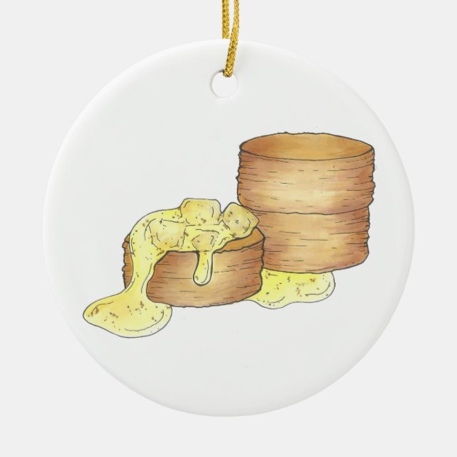 Biscuits and Sausage Gravy Southern Breakfast Food Ceramic Ornament (Front)