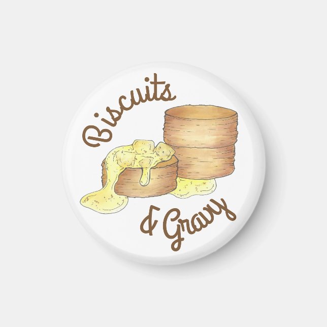 Biscuits and Sausage Gravy Southern Breakfast Food Magnet (Front)
