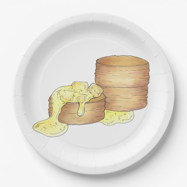 Biscuits and Sausage Gravy Southern Breakfast Food Paper Plates (Front)