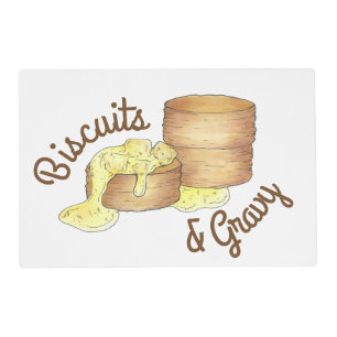 Biscuits and Sausage Gravy Southern Breakfast Food Placemat