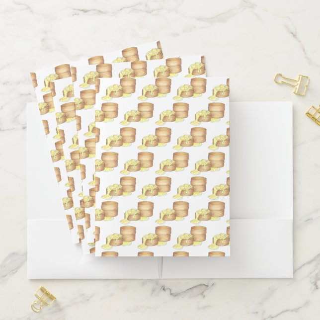 Biscuits and Sausage Gravy Southern Breakfast Food Pocket Folder (In Situ)