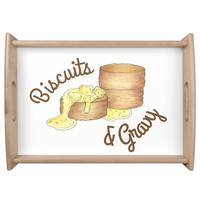 Biscuits and Sausage Gravy Southern Breakfast Food Serving Tray (Front)