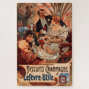 Biscuits Champagne-Lefèvre-Utile – Alphonse Mucha Jigsaw Puzzle