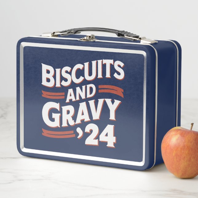 Biscuits Gravy 2024 Presidential Election Food  Metal Lunch Box (In Situ)