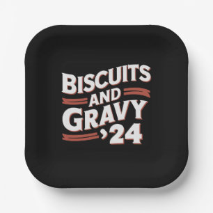 Biscuits Gravy 2024 Presidential Election Food Paper Plates