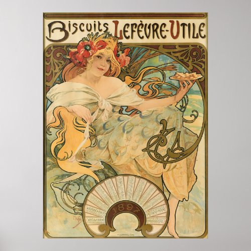 Biscuits Lefeure_utile _ by Alphonse Mucha Poster