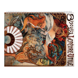 Biscuits Lefevre Utile Alphonse Mucha Calendar Zazzle Com