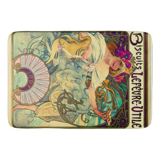Biscuits Lefevre-Utile by Alphonse Mucha (1896) Bath Mat