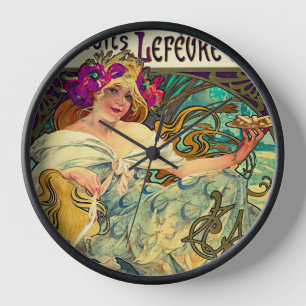 Biscuits Lefevre-Utile by Alphonse Mucha (1896) Clock