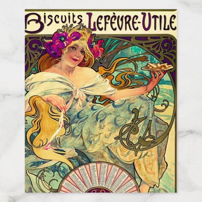 Biscuits Lefevre-Utile by Alphonse Mucha (1896) Envelope Liner (Design)