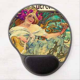 Biscuits Lefevre-Utile by Alphonse Mucha (1896) Gel Mouse Pad
