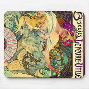 Biscuits Lefevre-Utile by Alphonse Mucha (1896) Mouse Pad