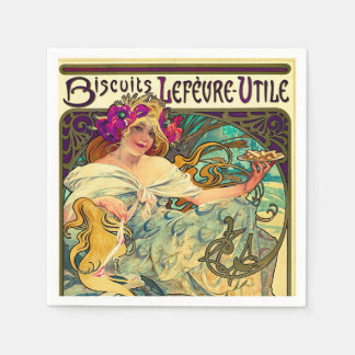Biscuits Lefevre-Utile by Alphonse Mucha (1896) Napkins