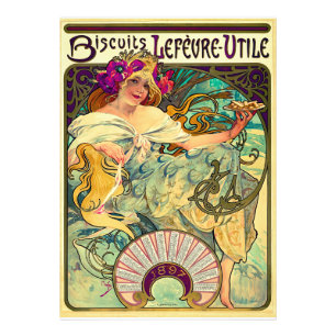 Biscuits Lefevre-Utile by Alphonse Mucha (1896) Photo Print