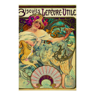 Biscuits Lefevre-Utile by Alphonse Mucha (1896) Poster