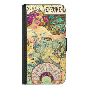 Biscuits Lefevre-Utile by Alphonse Mucha (1896) Samsung Galaxy S5 Wallet Case