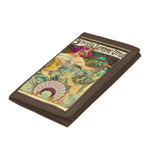 Biscuits Lefevre-Utile by Alphonse Mucha (1896) Trifold Wallet