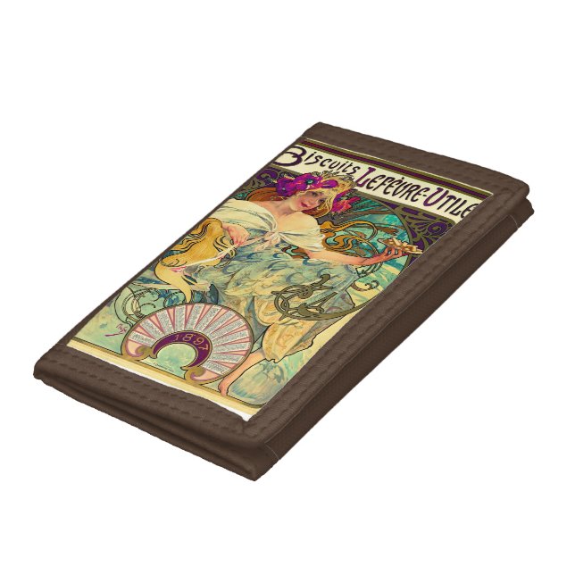 Biscuits Lefevre-Utile by Alphonse Mucha (1896) Trifold Wallet (Bottom)