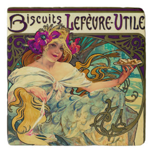 Biscuits Lefevre-Utile by Alphonse Mucha (1896) Trivet