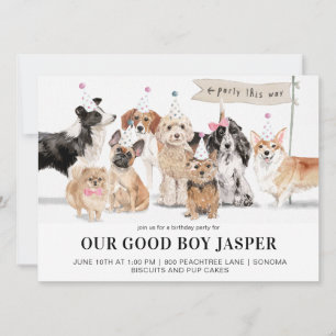 Biscuits & Pup Cakes Dog's Birthday Party Invitation