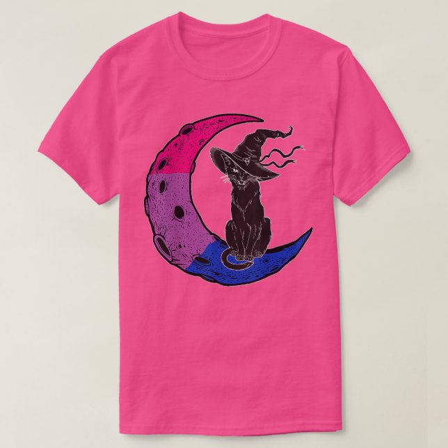 Biseual Moon Space Cat Witch Pride Halloween 572 T-Shirt (Design Front)