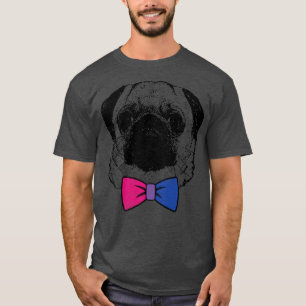 Biseual Pride Pug Dog LGBT Bow  T-Shirt