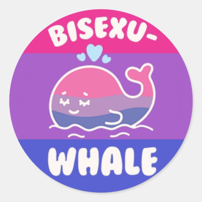 Bisexu-whale Classic Round Sticker (Front)