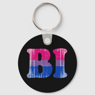 BISEXUAL 1 distressed.png Keychain