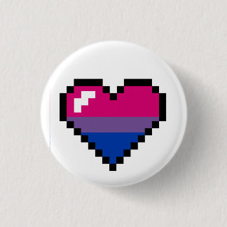 Bisexual 8-Bit Retro Pride Heart Button