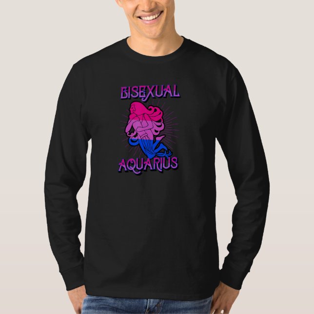 Bisexual Aquarius Zodiac Sign Birthday Horoscope L T-Shirt (Front)