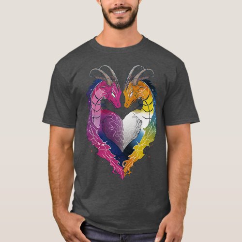 Bisexual Aroace Dragons LGBT Pride Flag T_Shirt