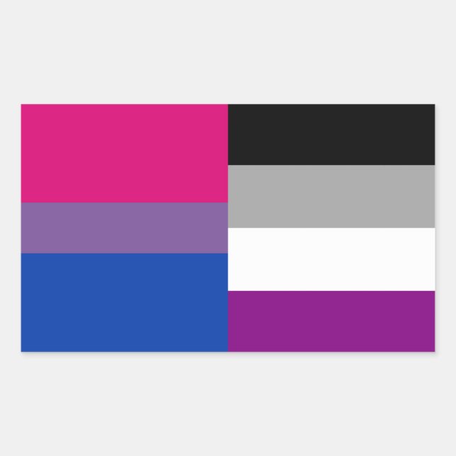 Bisexual/asexual flag stickers (Front)