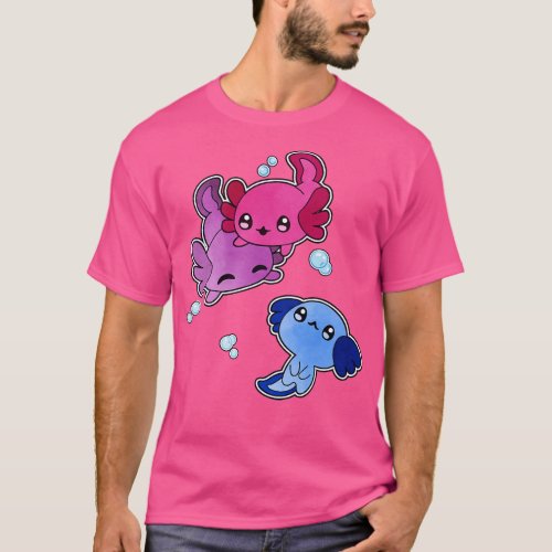 Bisexual Axolotl LGBT Pride Flag T_Shirt