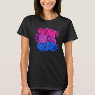 Bisexual Axolotl Pile Bi Pride Flag Lgbtq Gay Prid T-Shirt