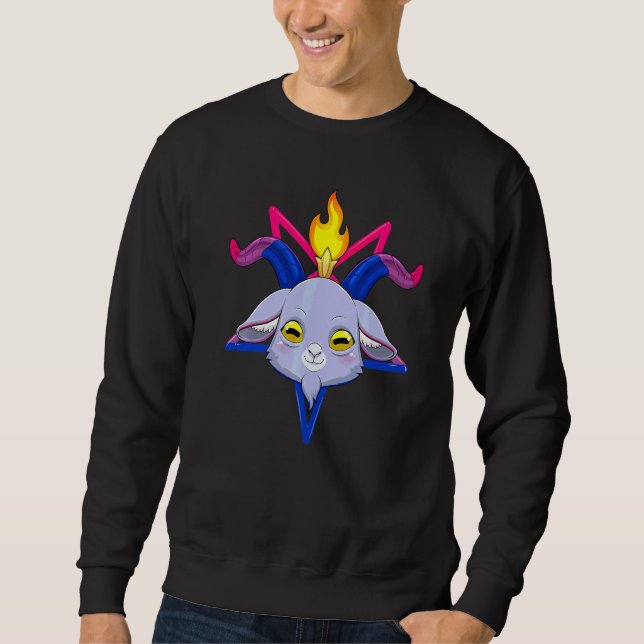 Bisexual Baphomet Satan Goat Head Lgbt Bi Pride Mo Sweatshirt (Front)
