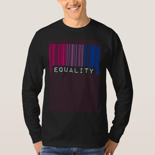 Bisexual Barcode Pride Equality Queer Aesthetic LG T-Shirt (Front)