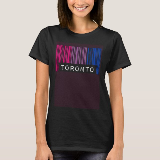 Bisexual Barcode Pride Toronto Canada Queer Aesthe T-Shirt (Front)