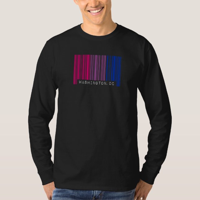 Bisexual Barcode Pride Washington Dc Queer Aesthet T-Shirt (Front)