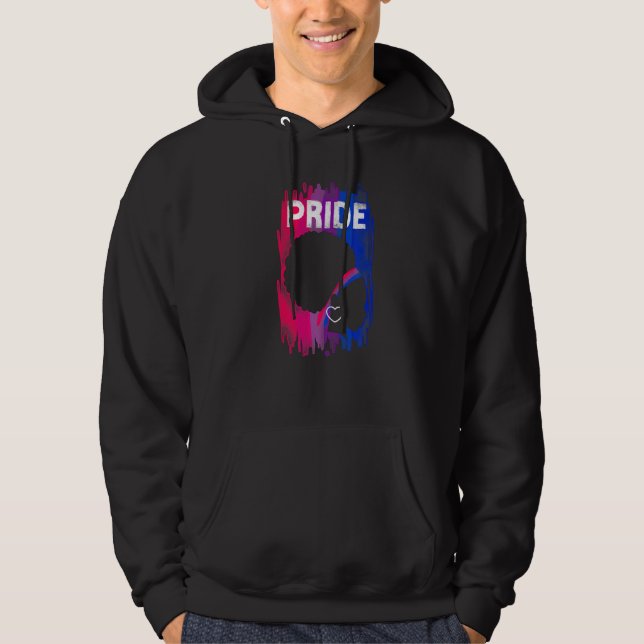 Bisexual Bi Pride Flag Afro Black Pride Bhm Pride  Hoodie (Front)